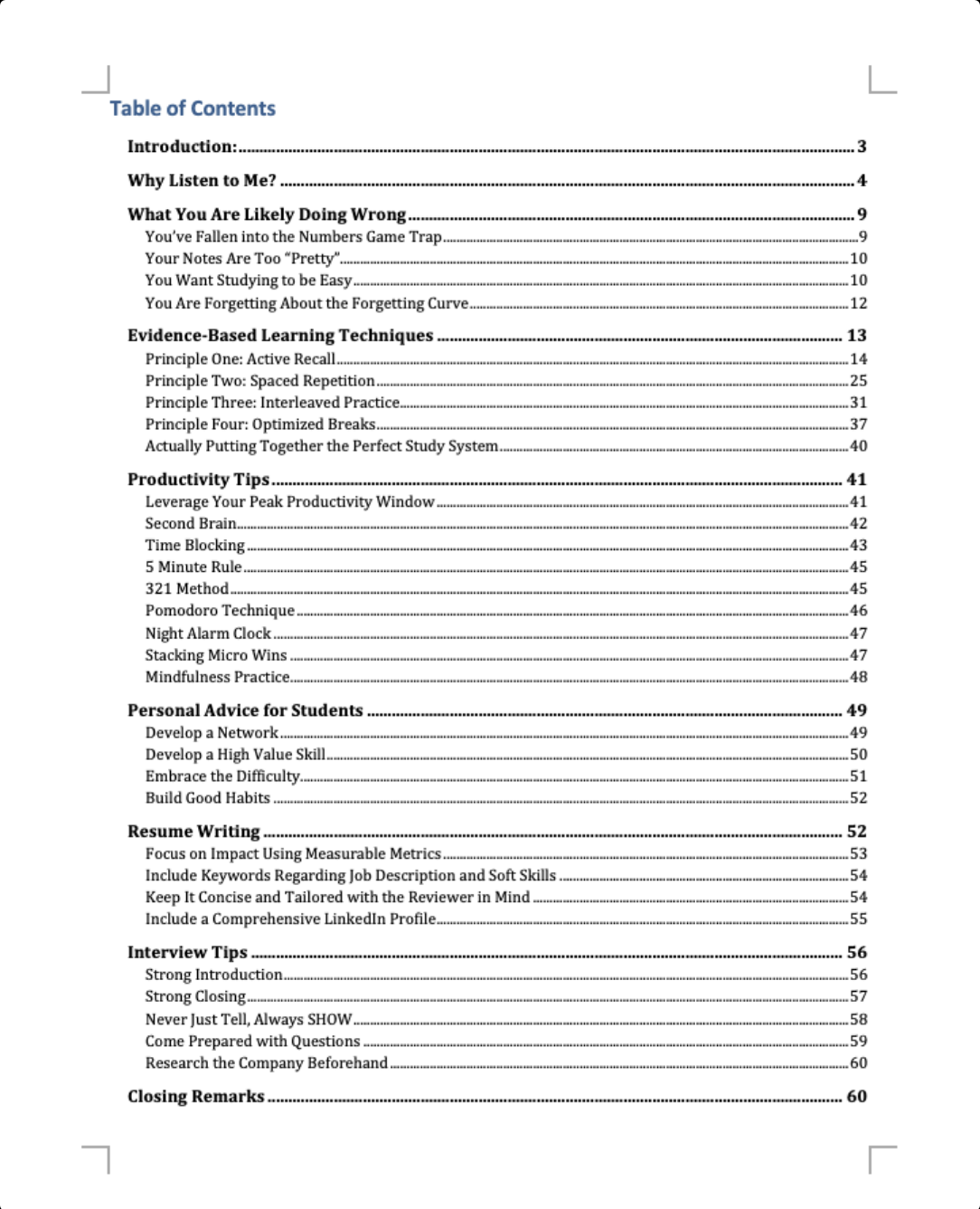 The Guide to Academic Success (PDF)